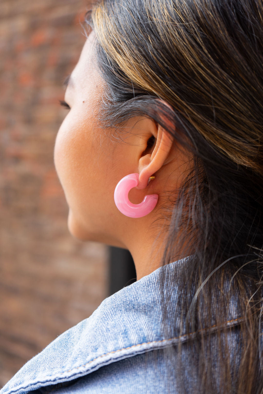 Chloe Hoops - Pink